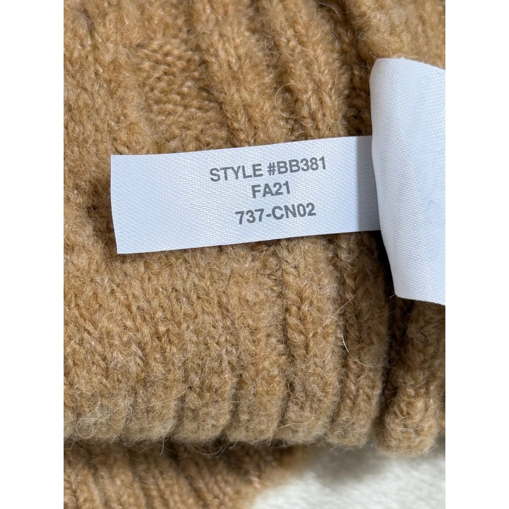 J.Crew Camel Merino Wool Alpaca Sweater Dress S/M Midi Cable Knit Cozy Fall - Picture 3 of 8
